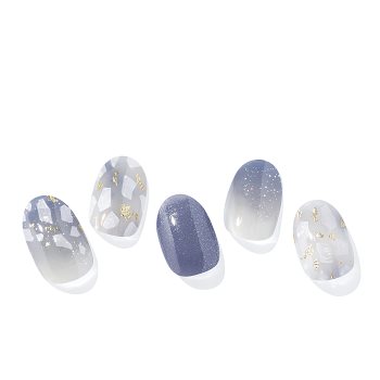ohora Semi Cured Gel Nail Strips N Gleam Blue folii autocolante pentru unghii